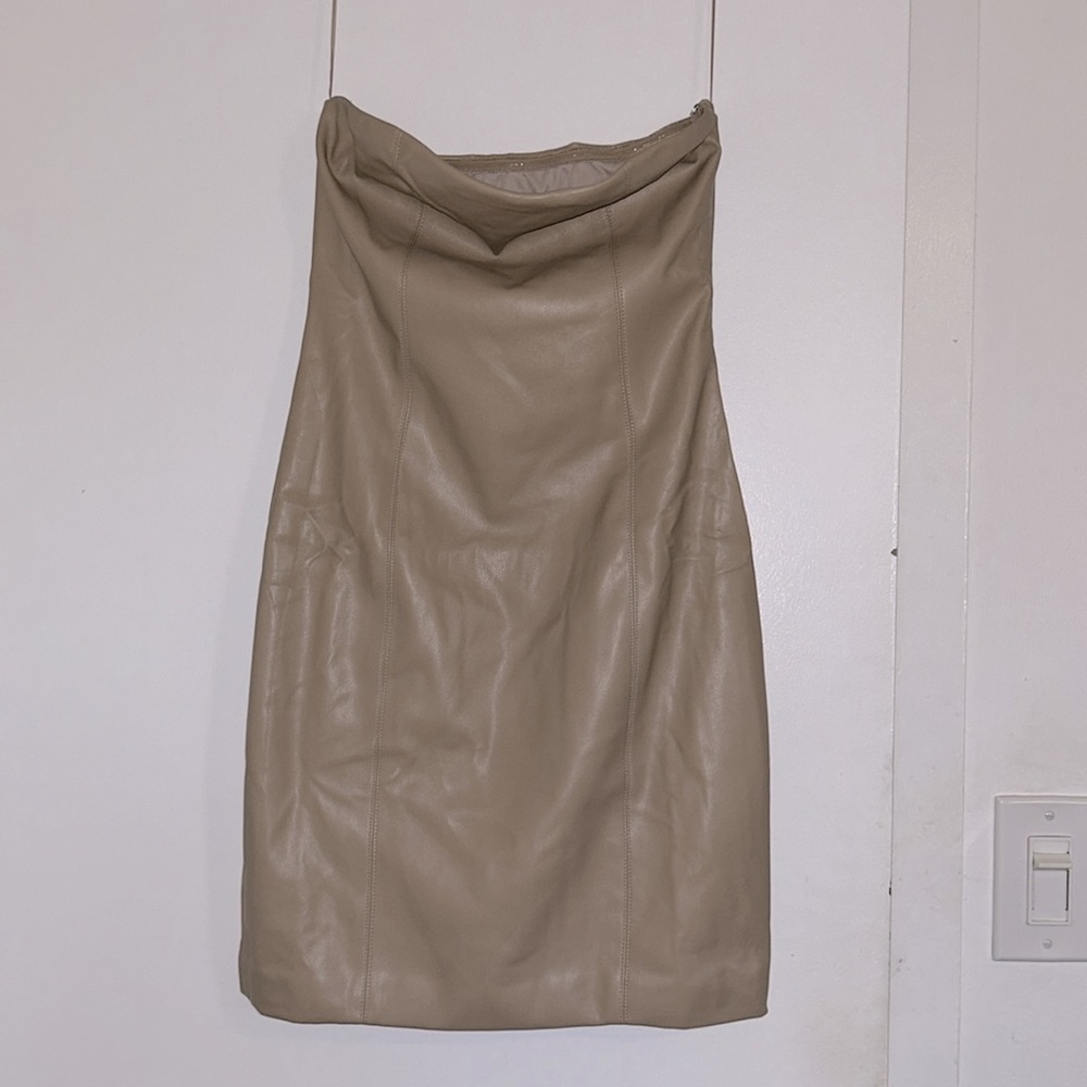 LBLC Vegan Leather strapless dress sz Small - Picture 6 of 11